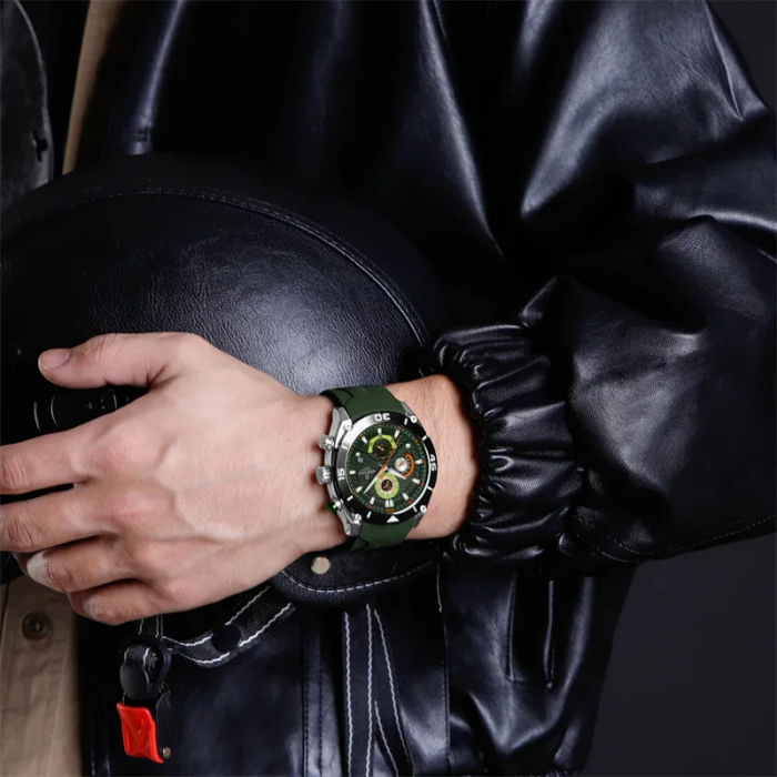 Ceas barbatesc de mana Naviforce Sport Casual Fashion Afisare data Cronograf Verde [3]