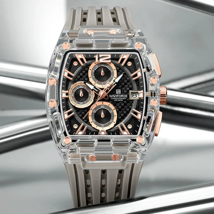 Ceas barbatesc de mana Naviforce Fashion Sport Casual Analog Quartz Gri [5]