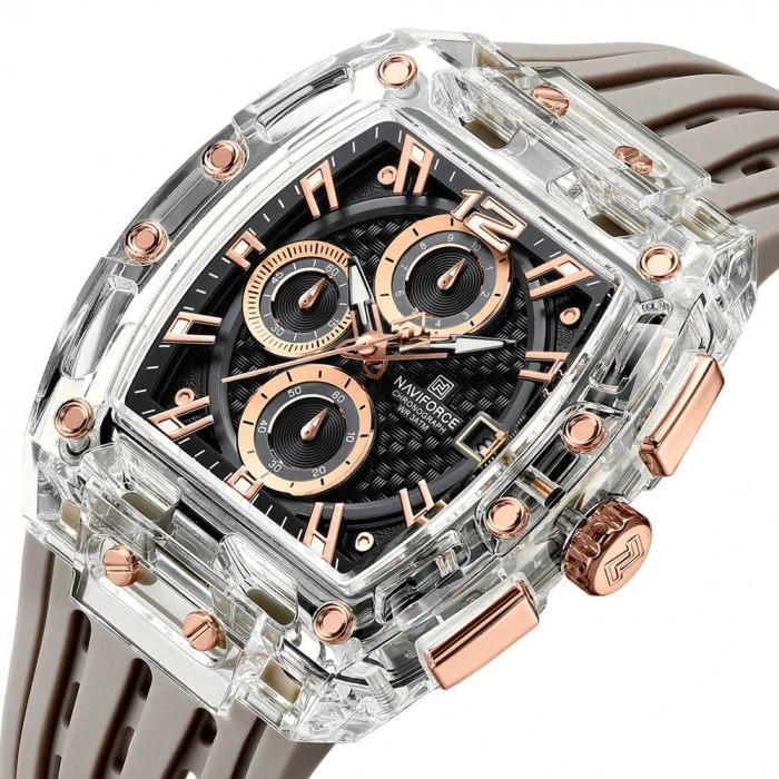 Ceas barbatesc de mana Naviforce Fashion Sport Casual Analog Quartz Gri [2]