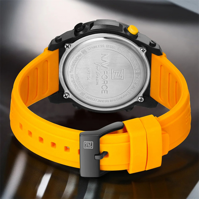 Ceas barbatesc de mana Naviforce Sport Stil Army Militar Casual Fashion Digital Galben [5]