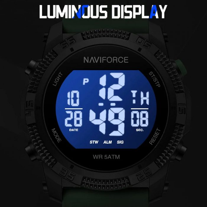 Ceas barbatesc de mana Naviforce Sport Digital Fashion Stil Army Militar Casual Verde [6]