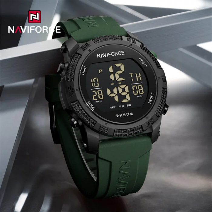 Ceas barbatesc de mana Naviforce Sport Digital Fashion Stil Army Militar Casual Verde [5]