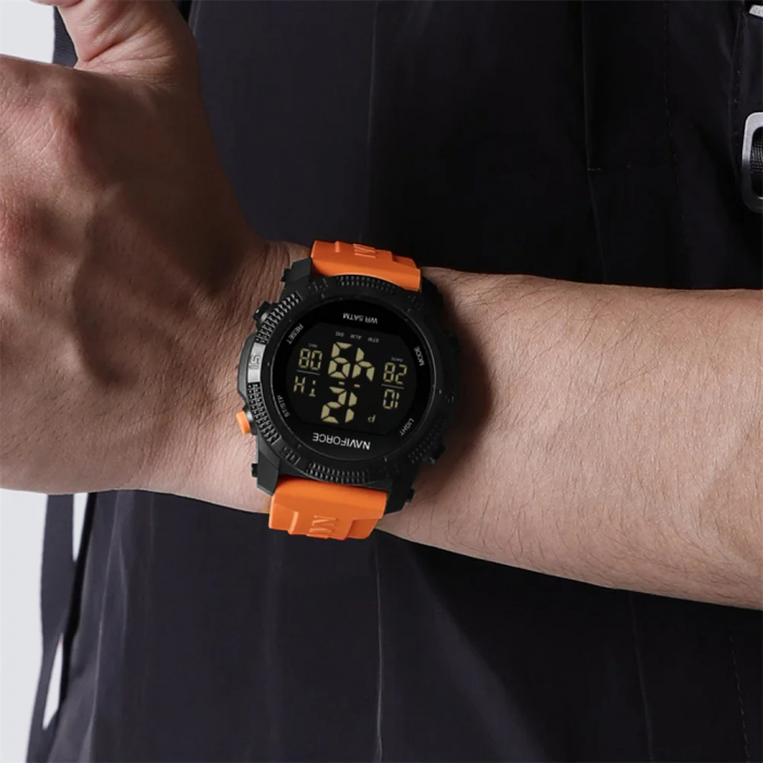 Ceas barbatesc de mana Naviforce Sport Digital Stil Army Militar Casual Fashion Portocaliu [4]
