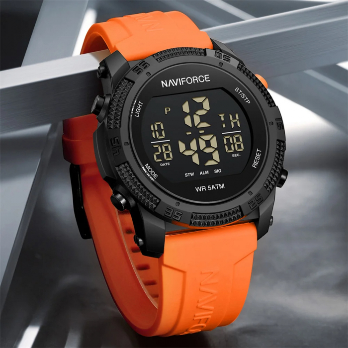Ceas barbatesc de mana Naviforce Sport Digital Stil Army Militar Casual Fashion Portocaliu [3]
