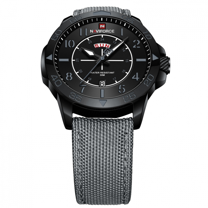 Ceas barbatesc de mana Naviforce Quartz Analog Stil Militar Army Casual Gri [4]