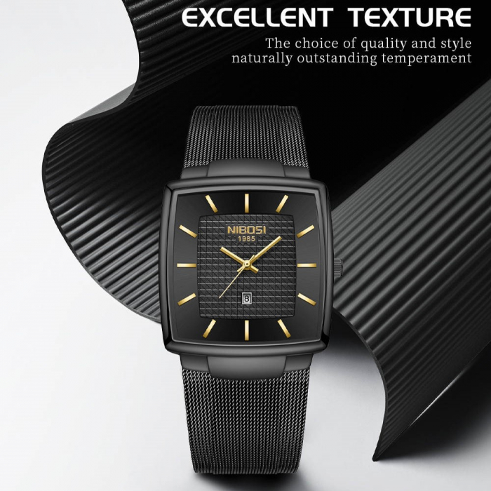 Ceas barbatesc de mana Nibosi Elegant Casual Analog Quartz Fashion Negru [3]