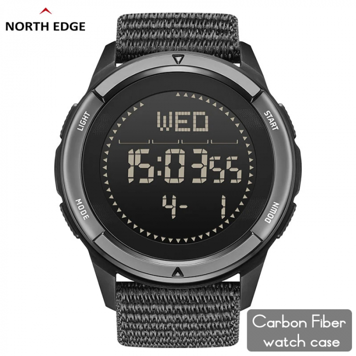 Ceas barbatesc de mana North Edge Militar Digital Carbon Army Sport Pasi Busola Pacer Pedometru [4]