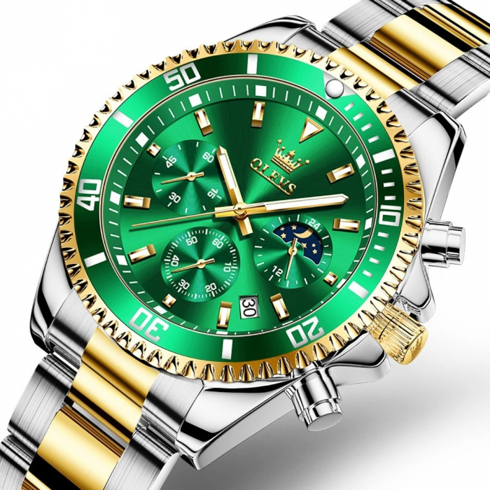 Ceas barbatesc de mana Olevs Cronograf Quartz Elegant Luxury Casual Fashion Data [4]