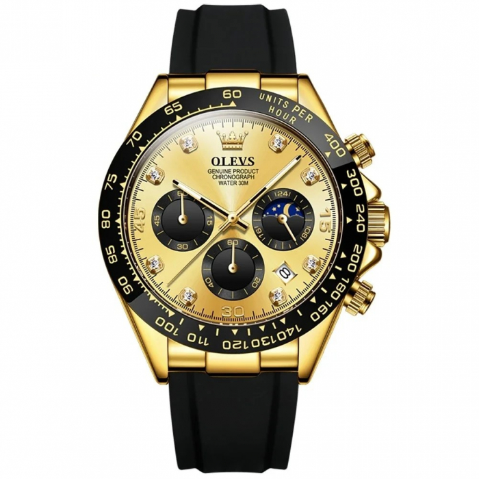 Ceas barbatesc de mana Olevs Elegant Luxury Quartz Cronograf Data Analog Casual Fashion [2]