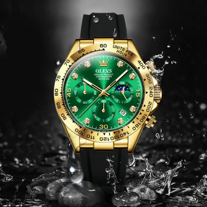 Ceas barbatesc de mana Olevs Elegant Luxury Quartz Cronograf Data Analog Casual Fashion [3]