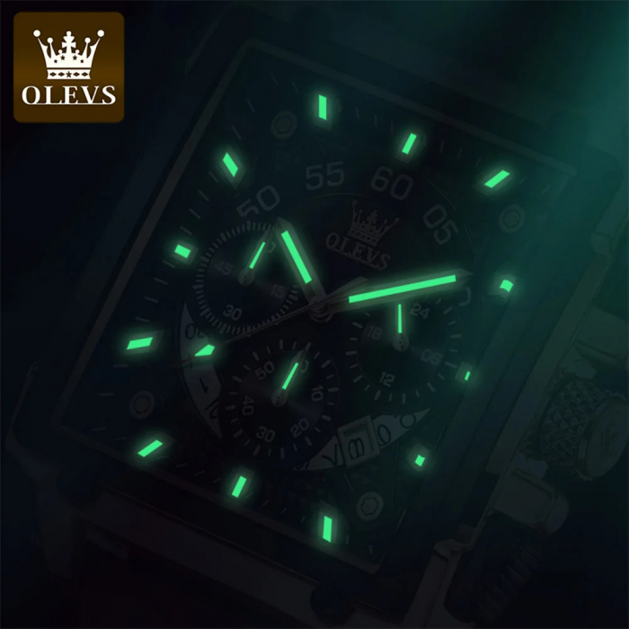 Ceas barbatesc de mana Olevs Quartz Elegant Casual Indici Luminosi Piele naturala [4]