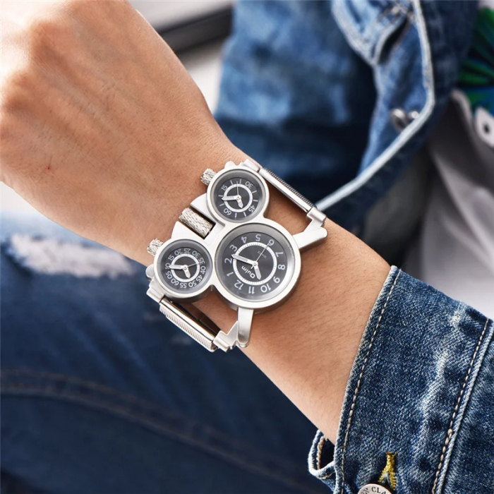 Ceas barbatesc de mana Oulm Quartz Casual Elegant Luxury Sport Multiple fuse orare Alb [2]