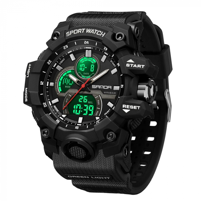 Ceas barbatesc de mana Sanda Fashion Stil Militar Army Sport Negru [2]