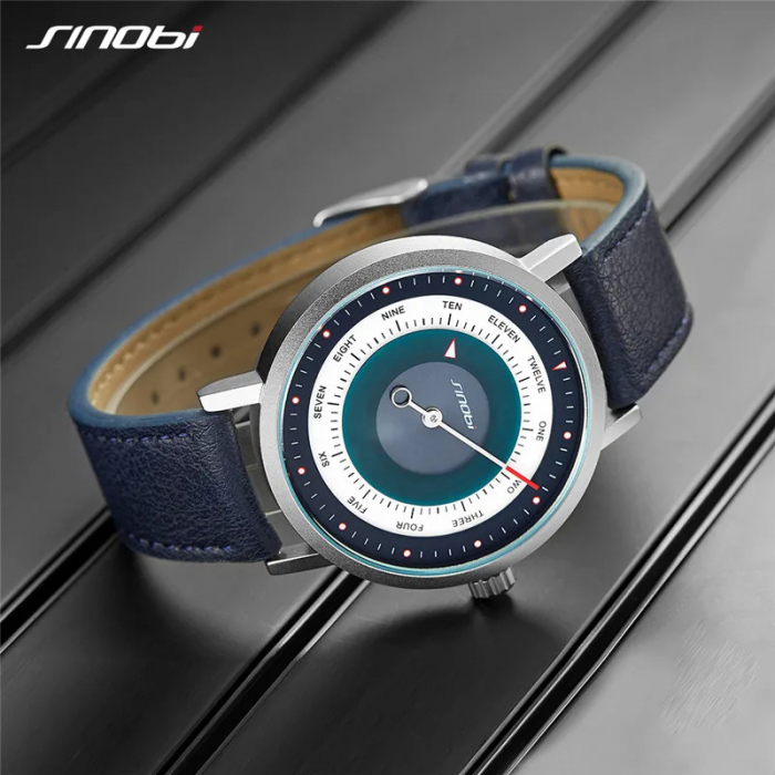 Ceas barbatesc de mana Sinobi Creative Mecanism Quartz Japonia Casual Sport Elegant Piele [3]