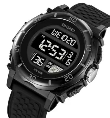 Ceas de mana barbatesc Skmei Casual Digital Fashion Lumina de fundal Sport Afisare data Alarma Negru [2]
