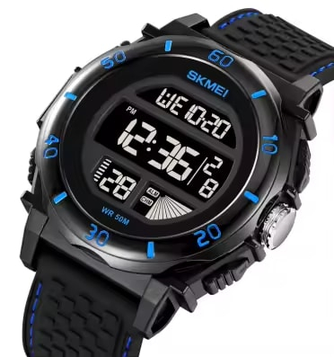 Ceas barbatesc de mana Skmei Casual Digital Fashion Lumina de fundal Sport Alarma Negru [2]