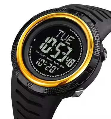 Ceas barbatesc de mana Skmei Casual Digital Fashion Sport Alarma NegruAuriu [2]