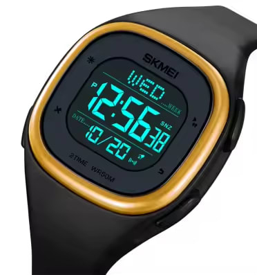 Ceas barbatesc de mana Skmei Sport Quartz Digital Fashion Casual Negru Auriu [4]