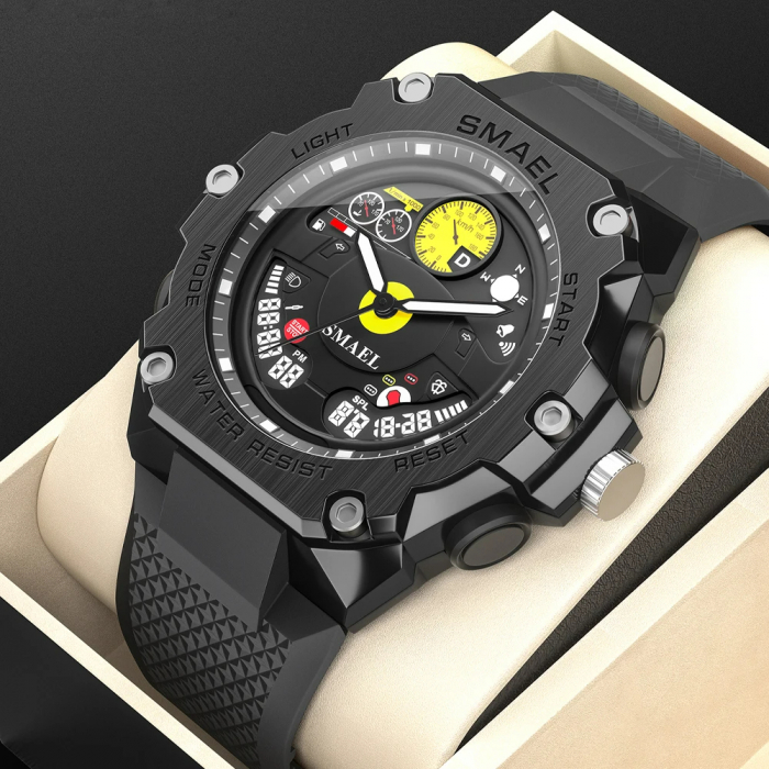 Ceas barbatesc de mana Smael Sport Casual Fashion Analog Quartz Negru [2]