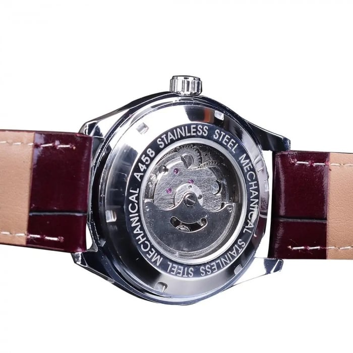 Ceas barbatesc de mana T-winner Mecanic Automatic Retro Minimalist Piele Maro [4]