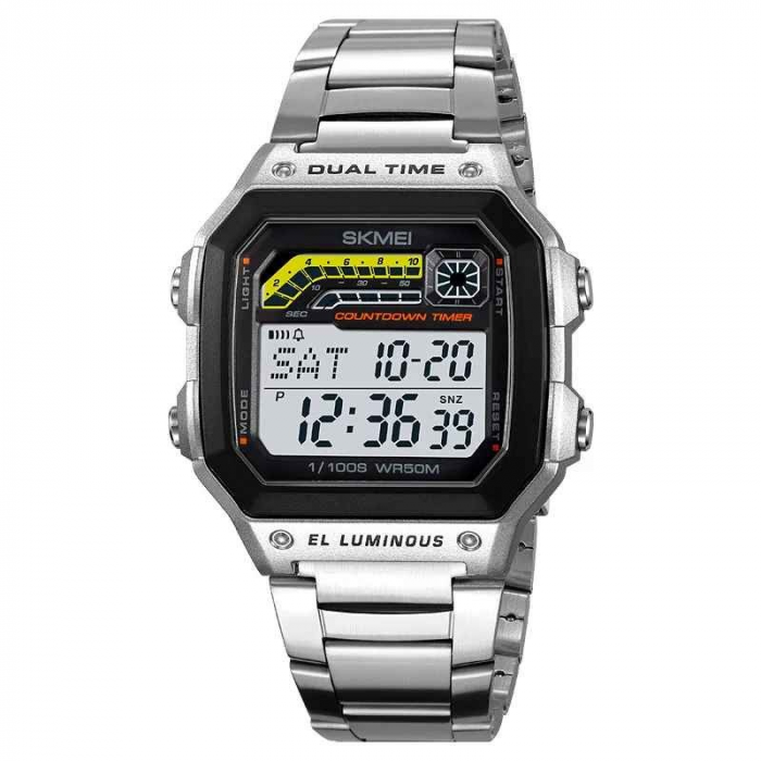 Ceas Bărbătesc Digital SKMEI 2307 - Lux, Rezistent la Apă, LED, Cronometru, Inoxidabil [1]