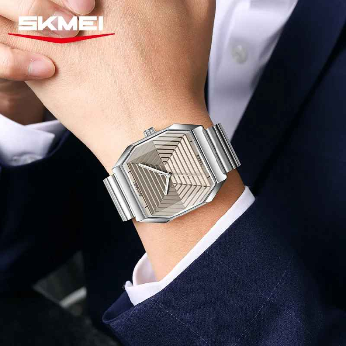 Ceas bărbătesc elegant SKMEI 9393, quartz, curea oțel inoxidabil, rezistent la apă 30M [3]