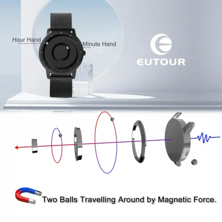 Ceas barbatesc Eutour 3D Magnetic Analog Negru [3]