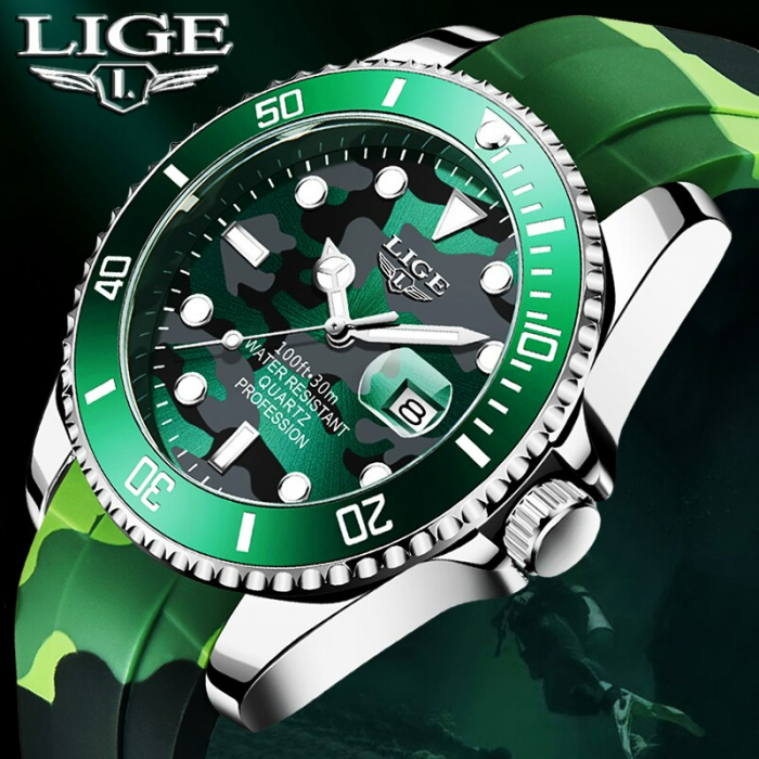 Ceas barbatesc Lige Armata Verde Camuflaj Silicon [5]