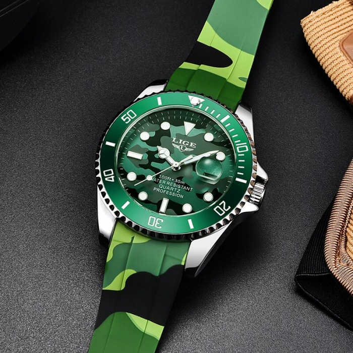 Ceas barbatesc Lige Armata Verde Camuflaj Silicon [2]