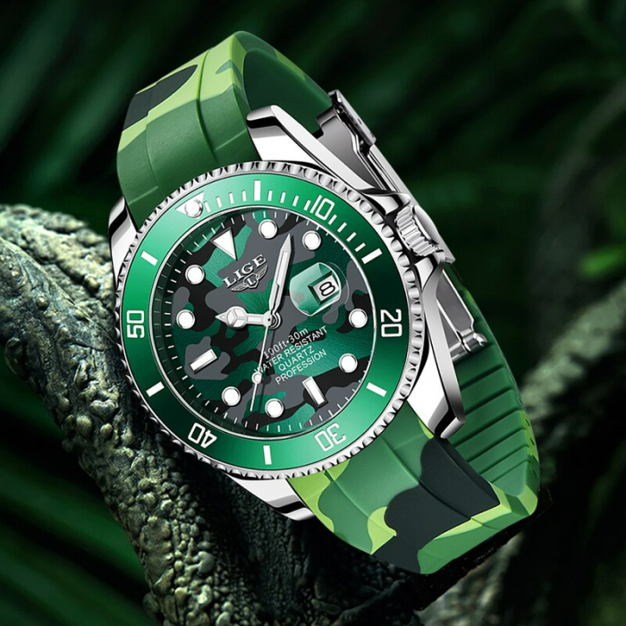 Ceas barbatesc Lige Armata Verde Camuflaj Silicon [7]