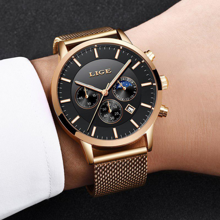 Ceas barbatesc, Lige, Elegant, Business, Luxury, Mecanism Quartz, Cronograf, Calendar [2]