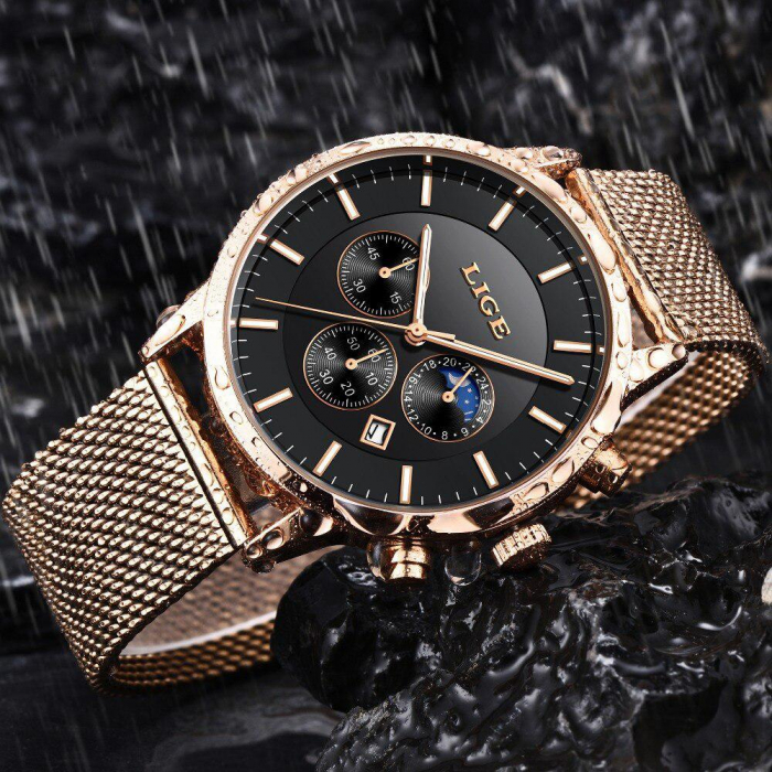Ceas barbatesc, Lige, Elegant, Business, Luxury, Mecanism Quartz, Cronograf, Calendar [6]