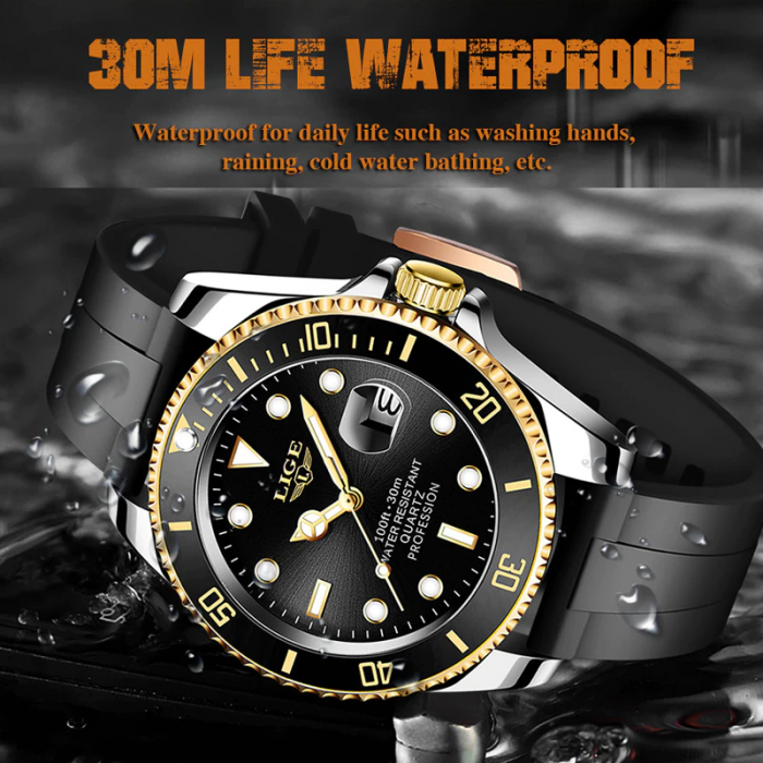 Ceas barbatesc Lige Analog Data Quartz Silicon [5]