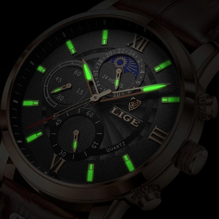 Ceas barbatesc Lige Piele Quartz Elegant [2]