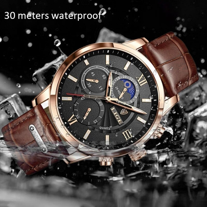 Ceas barbatesc Lige Piele Quartz Elegant [8]
