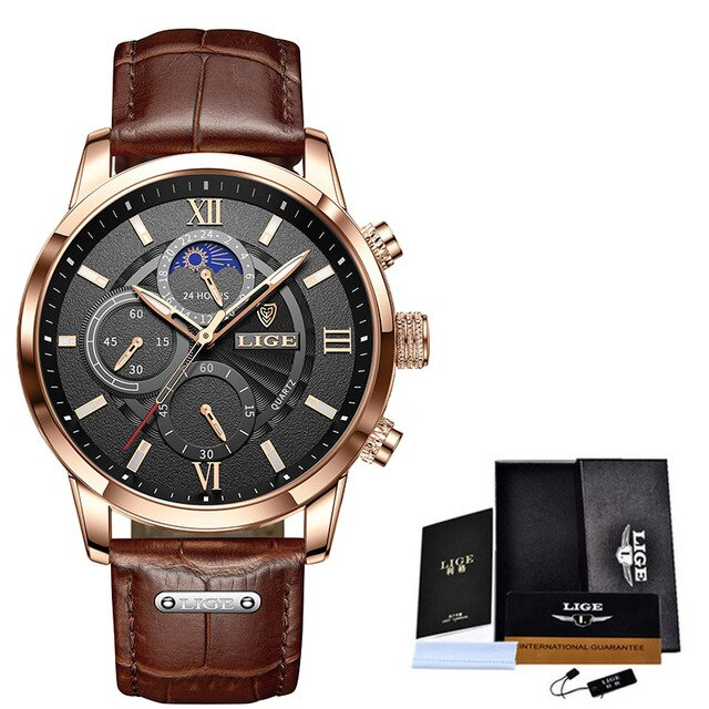 Ceas barbatesc Lige Piele Quartz Elegant [5]