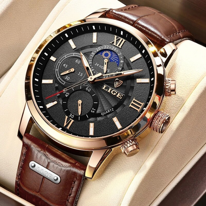 Ceas barbatesc Lige Piele Quartz Elegant [4]