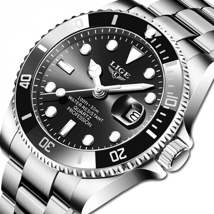 Ceas barbatesc Lige Submariner Luxury Quartz Otel inoxidabil [2]