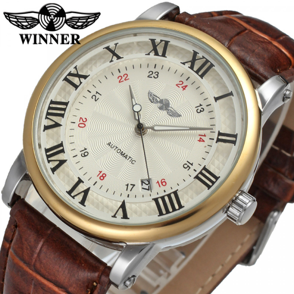 Ceas barbatesc Mecanic Automatic Winner, Retro, Clasic [2]