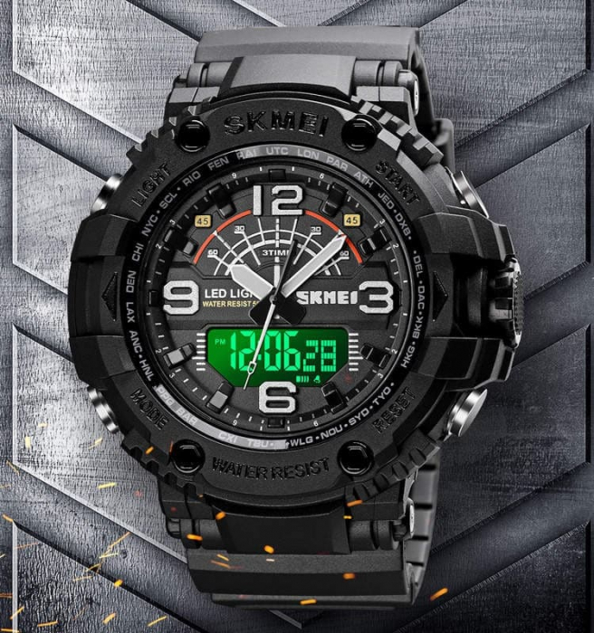 Ceas barbatesc Militar Army Digital Dual time Quartz PU [6]