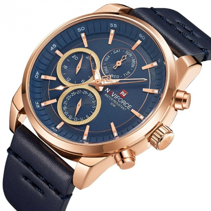 Ceas barbatesc Naviforce Afisare data Quartz Albastru [3]