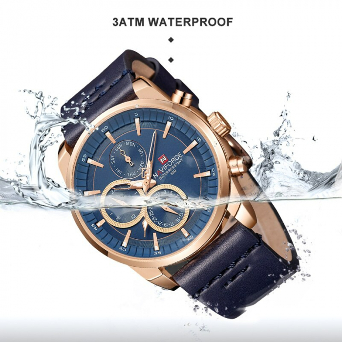 Ceas barbatesc Naviforce Afisare data Quartz Albastru [4]