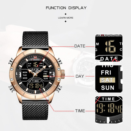 Ceas barbatesc, NaviForce, Business, Fashion, Elegant, Digital, Analog, Mecanism Quartz Seiko Japonez [4]