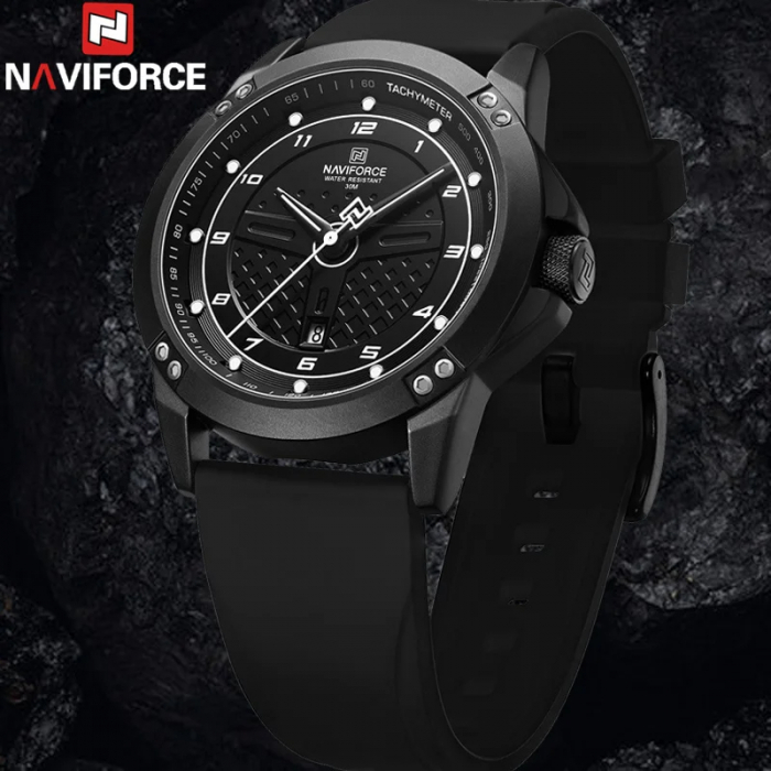 Ceas barbatesc Naviforce Casual Gri Analog Quartz Data Negru [5]