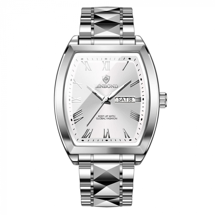 Ceas barbatesc Naviforce Elegant Casual Cronograf Quartz Fashion Argintiu Auriu [6]