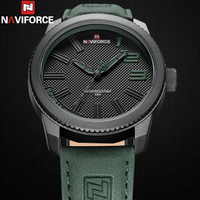 Ceas barbatesc Naviforce Military Sport Quartz Analog Piele Verde [5]