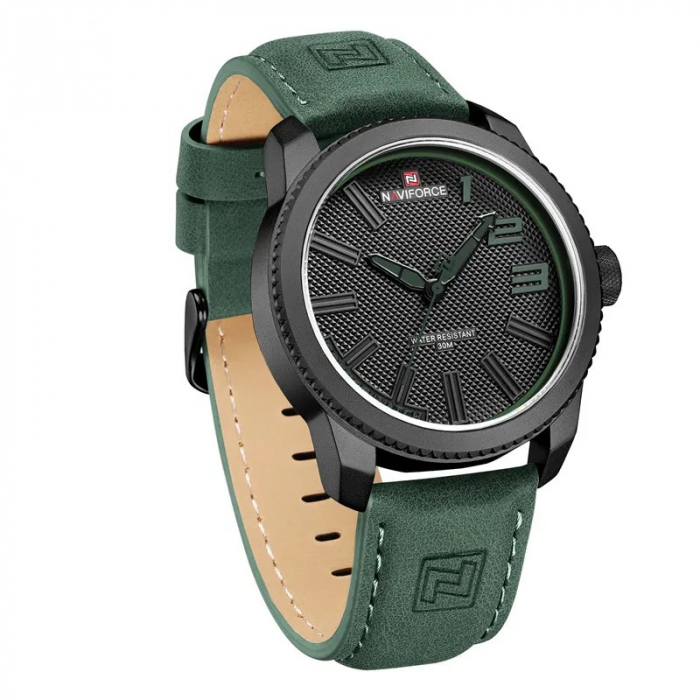 Ceas barbatesc Naviforce Military Sport Quartz Analog Piele Verde [4]