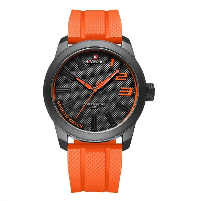Ceas barbatesc Naviforce Military Sport Quartz Analog Silicon Portocaliu [5]