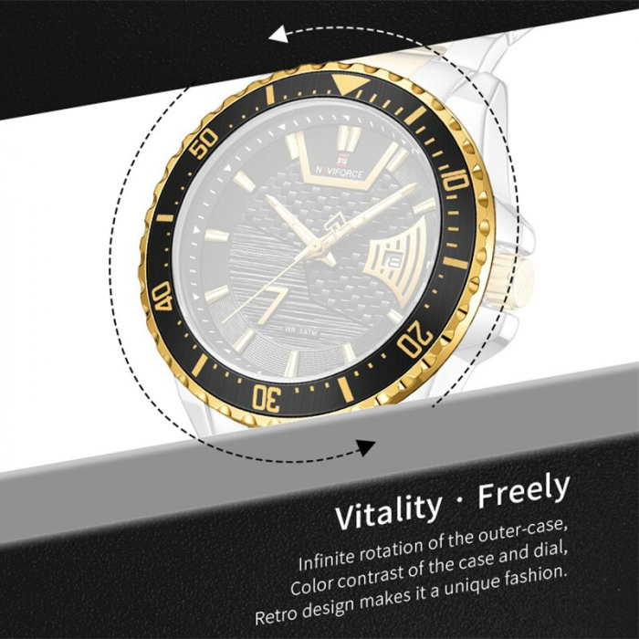 Ceas barbatesc Naviforce Otel Quartz Afisare data [2]