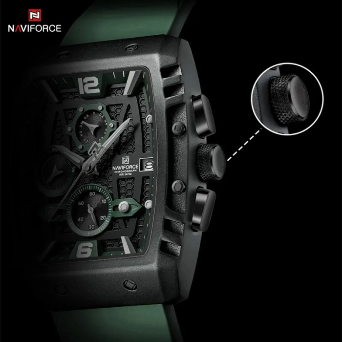 Ceas barbatesc Naviforce  Sport Casual Quartz Analog Silicon Cronograf Verde [7]